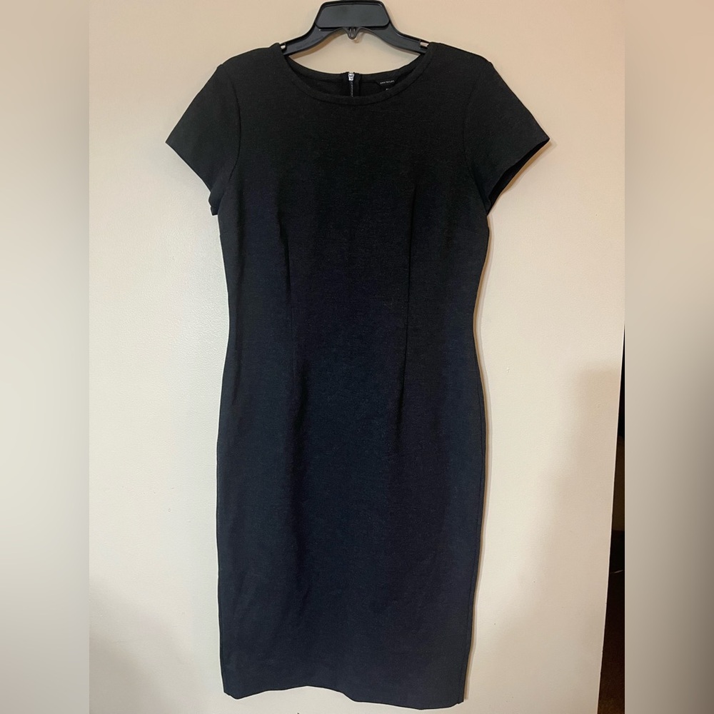 Ann Taylor Classic Black/Dark Gray Midi Dress